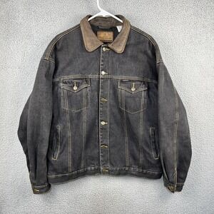 Legendary Whitetails Mens XL Denim Jacket Flannel Lined Embossed Broadhead Back